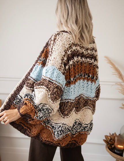 Chunky Shades Brown/Beige - Cardigan