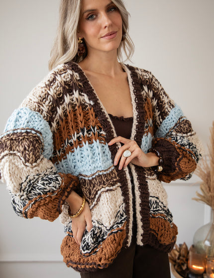 Chunky Shades Brown/Beige - Cardigan