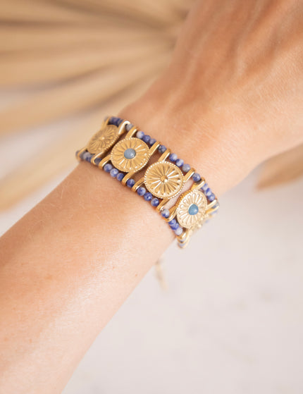 Armband - Precious Circles - Azurblau/Gold