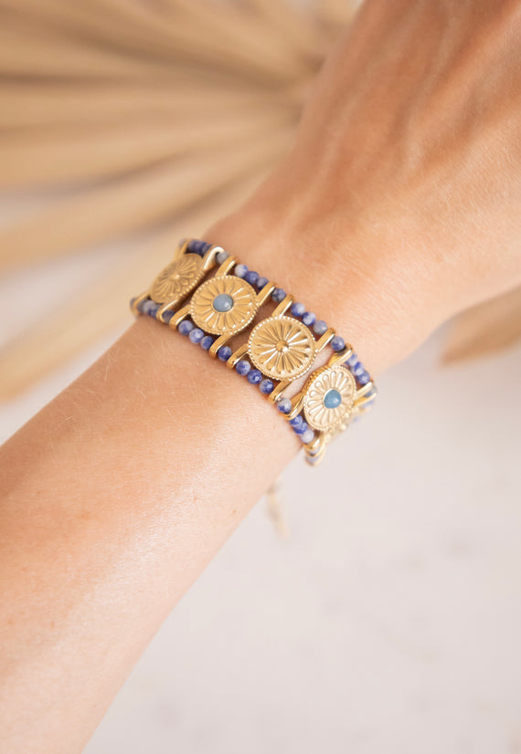 Precious Circles Azure Blue/Gold - Bracelet