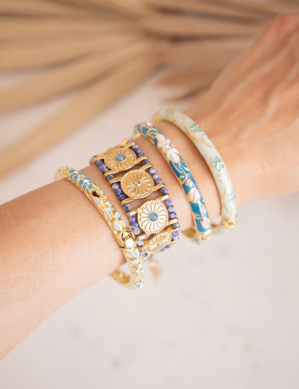 Bloom Bangle Soft Blue/White - Bracelet