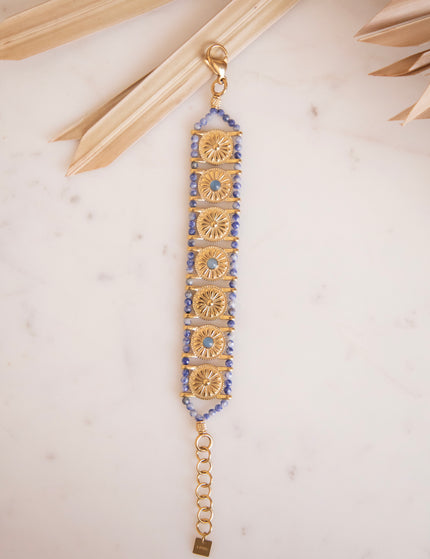Armband - Precious Circles - Azurblau/Gold
