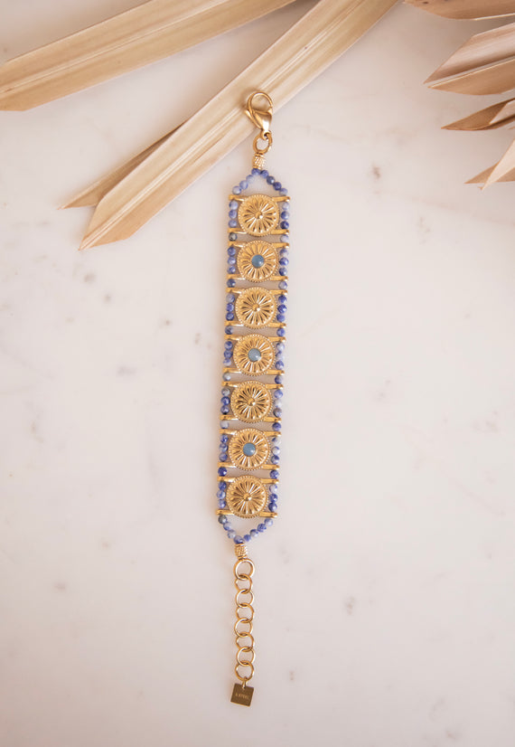 Precious Circles Azure Blue/Gold - Bracelet