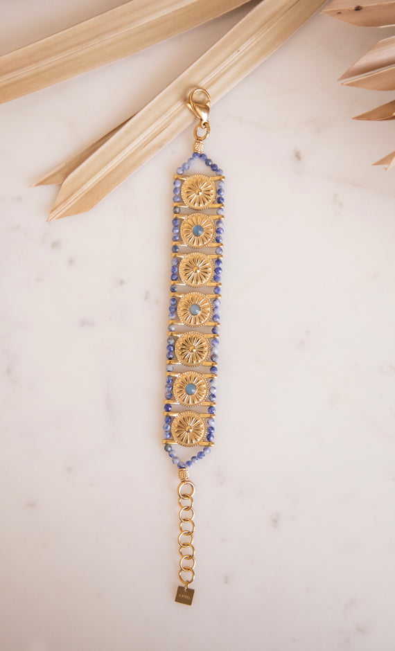 Armband - Precious Circles - Azurblau/Gold