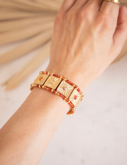 Armband - Precious Squares - Bordeaux/Gold