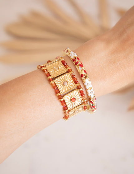 Bloom Bangle Bordeaux/White - Bracelet
