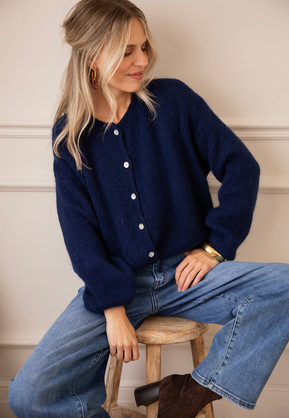 Belle Axelle Navy - Cardigan