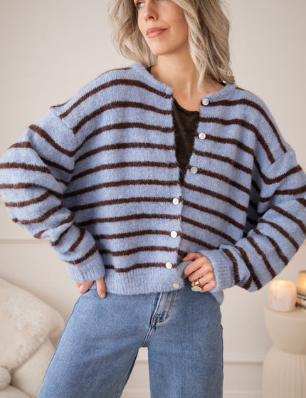 Samantha Stripe Blue/Brown - Cardigan