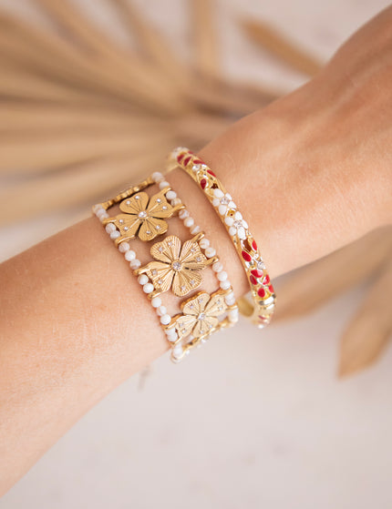 Bloom Bangle Bordeaux/White - Bracelet