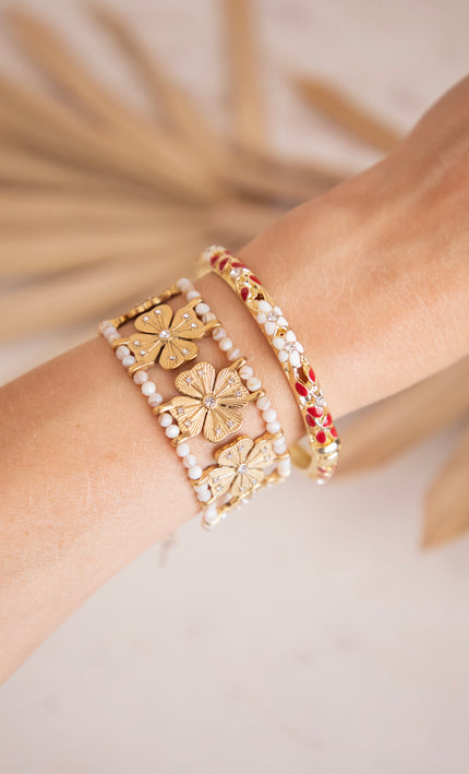 Bloom Bangle Bordeaux/White - Bracelet