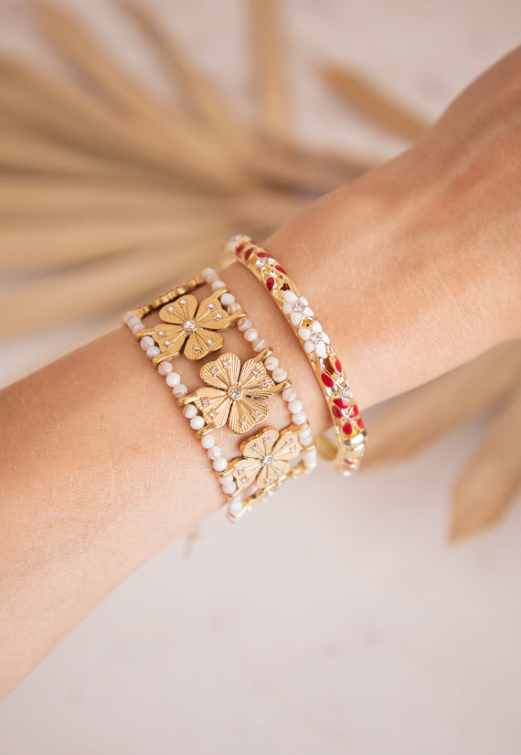Bloom Bangle Bordeaux/White - Bracelet