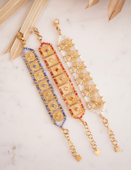 Armband - Precious Squares - Bordeaux/Gold