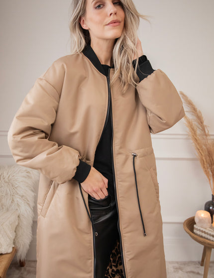 Long Bomber Reversible Beige/Leo - Coat