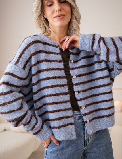 Samantha Stripe Blue/Brown - Cardigan
