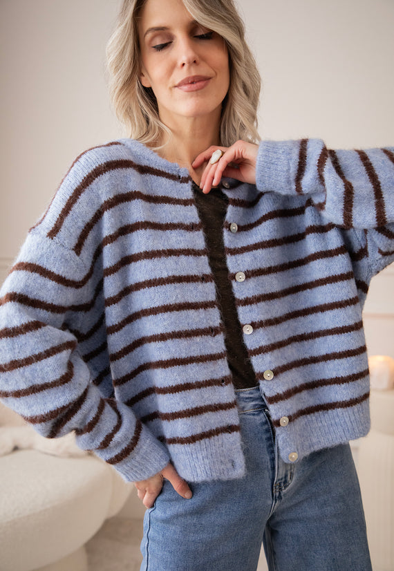 Samantha Stripe Blue/Brown - Vest