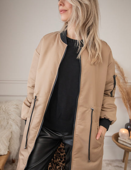 Long Bomber Reversible Beige/Leo - Coat