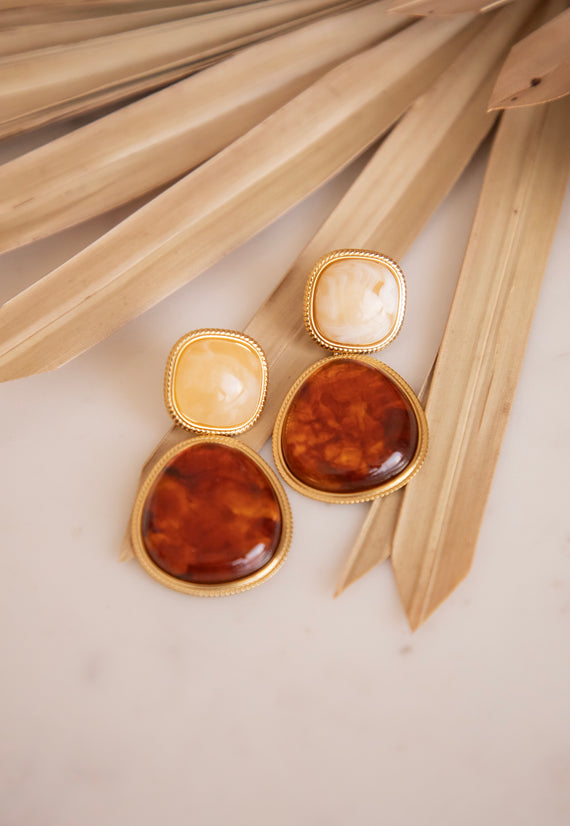 Lunara Beige/Brown - Earrings