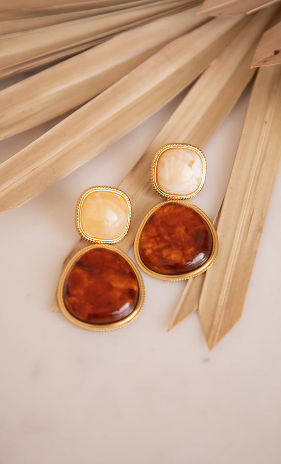 Lunara Beige/Brown - Earrings