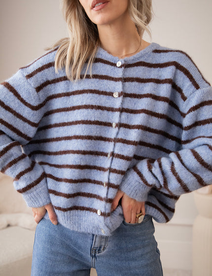 Samantha Stripe Blue/Brown - Cardigan