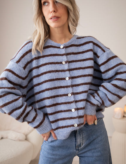 Samantha Stripe Blue/Brown - Cardigan