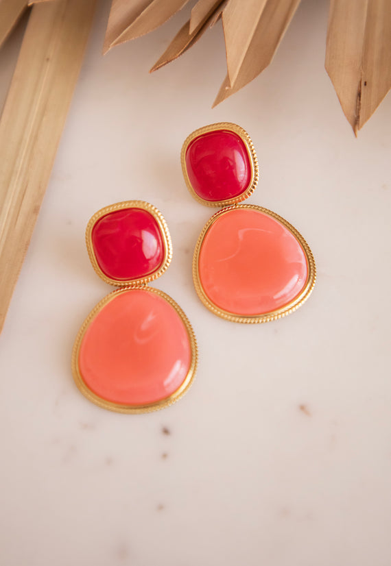 Lunara Raspberry/Coral - Earrings