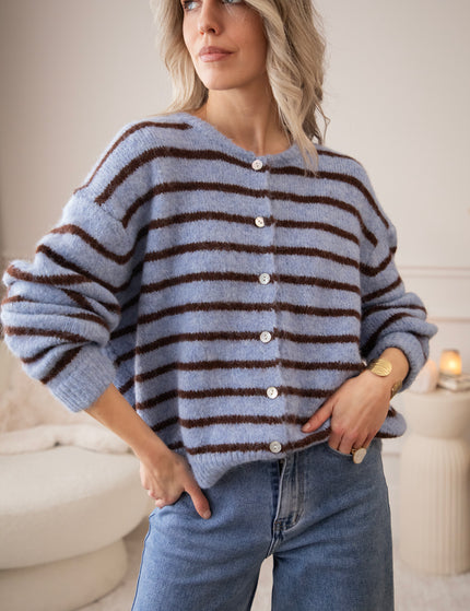 Samantha Stripe Blue/Brown - Cardigan