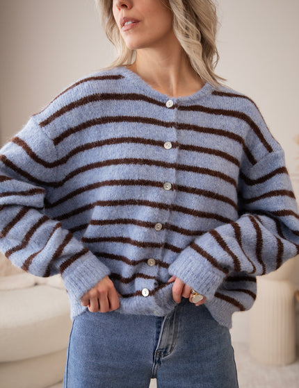 Samantha Stripe Blue/Brown - Cardigan
