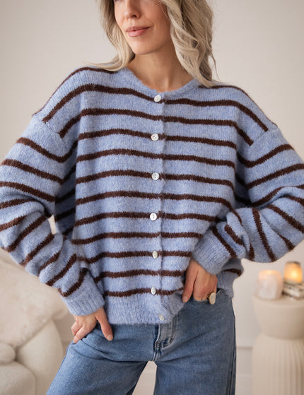Samantha Stripe Blue/Brown - Cardigan