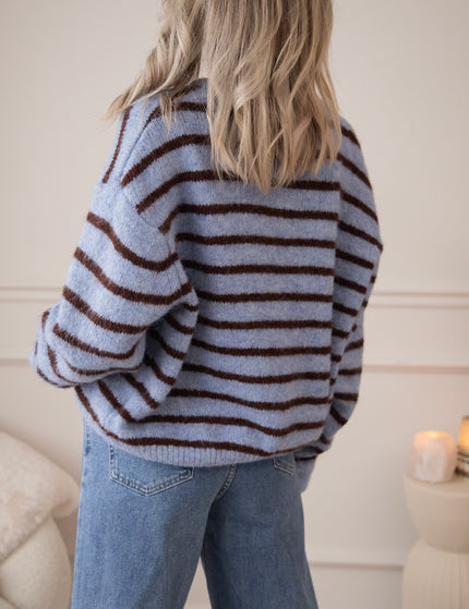 Samantha Stripe Blue/Brown - Cardigan