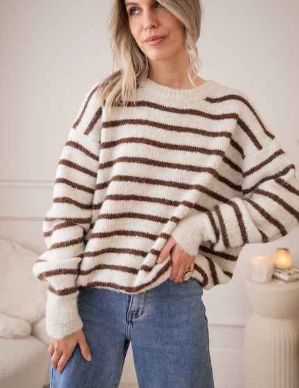 Samantha Stripes Beige/Choco - Sweater
