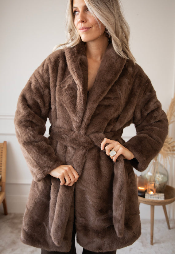 Jacke - Fur & Fab - Choco