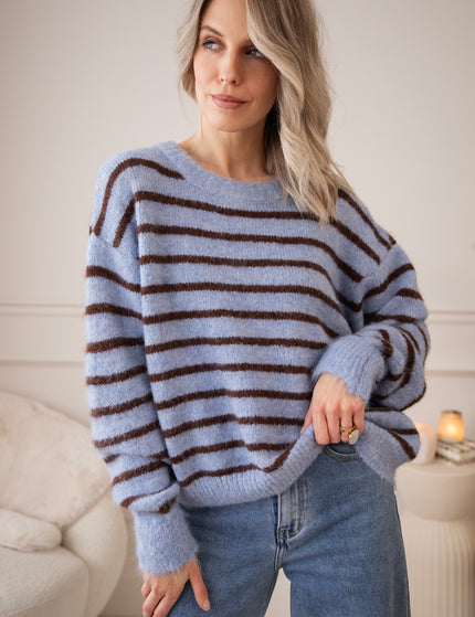 Samantha Stripe Blue/Brown - Sweater