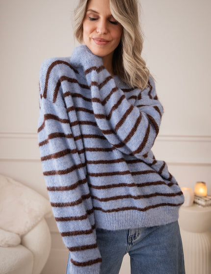 Samantha Stripe Blue/Brown - Sweater