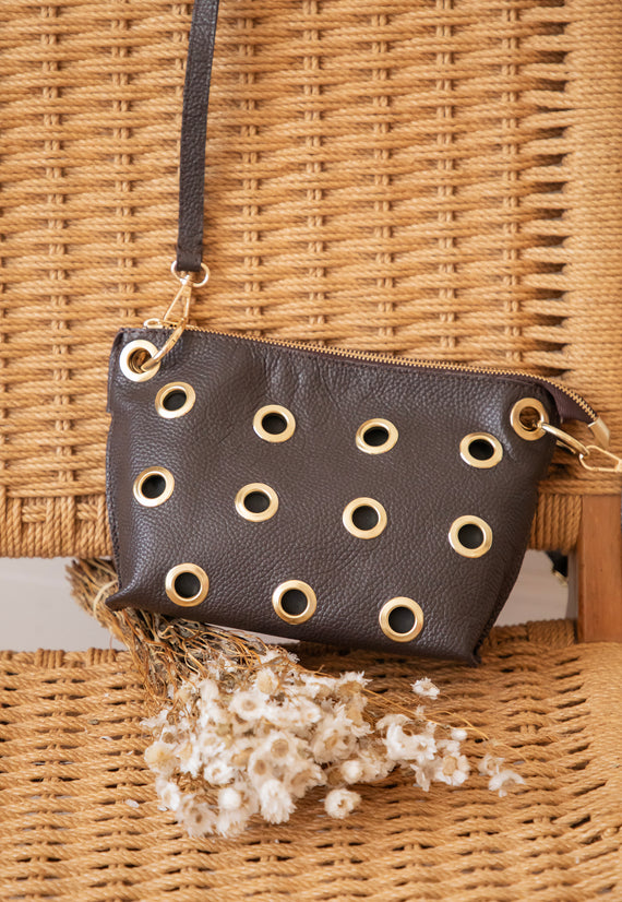 Leather Rebel Choco - Handbag
