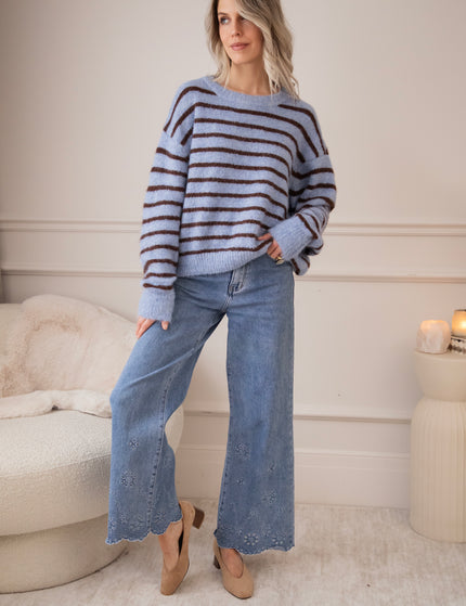 Samantha Stripe Blue/Brown - Sweater