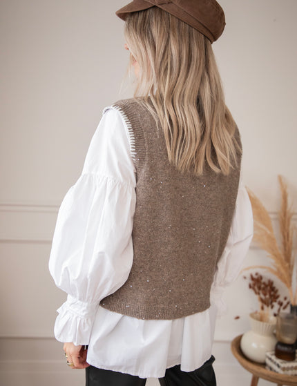 Sparkling Scarlett Taupe - Vest