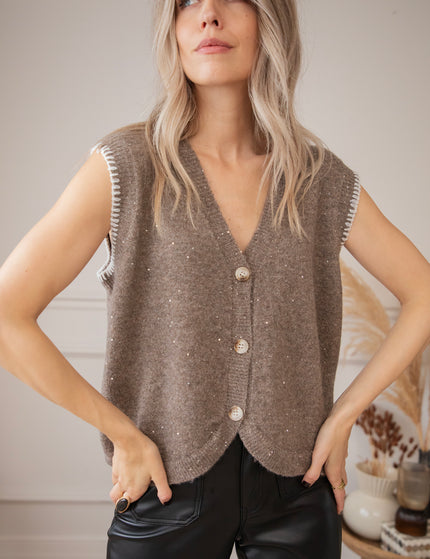 Sparkling Scarlett Taupe - Vest