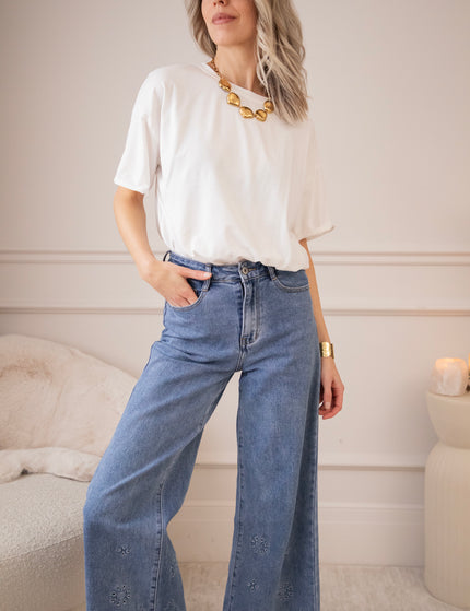Wide Wildflower Blue - Jeans