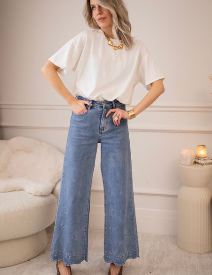 Wide Wildflower Blue - Jeans