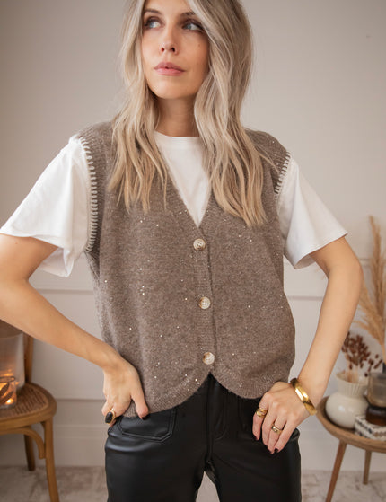 Sparkling Scarlett Taupe - Vest