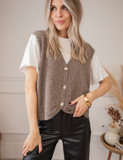 Sparkling Scarlett Taupe - Vest