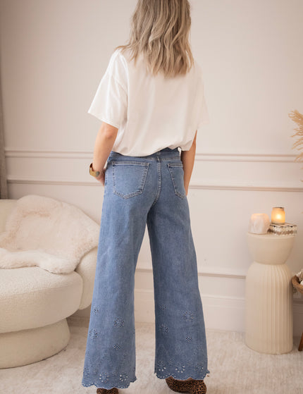 Wide Wildflower Blue - Jeans