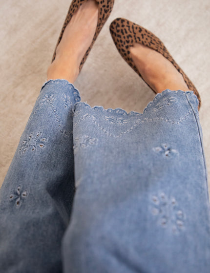 Wide Wildflower Blue - Jeans