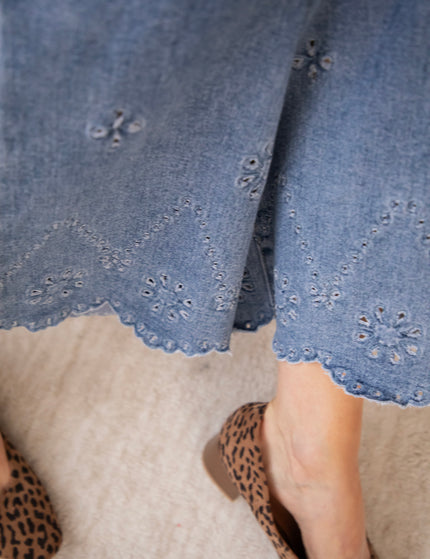 Wide Wildflower Blue - Jeans