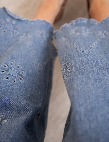 Wide Wildflower Blue - Jeans
