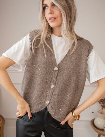 Sparkling Scarlett Taupe - Vest