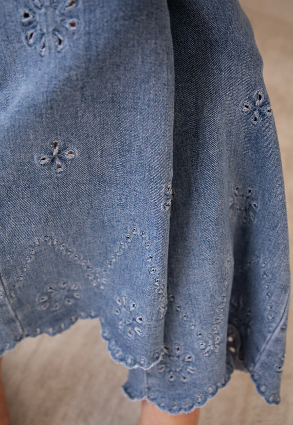 Wide Wildflower Blue - Jeans