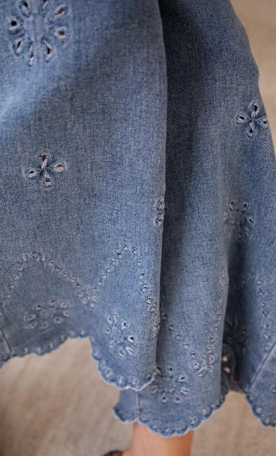 Wide Wildflower Blue - Jeans