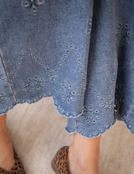 Wide Wildflower Blue - Jeans