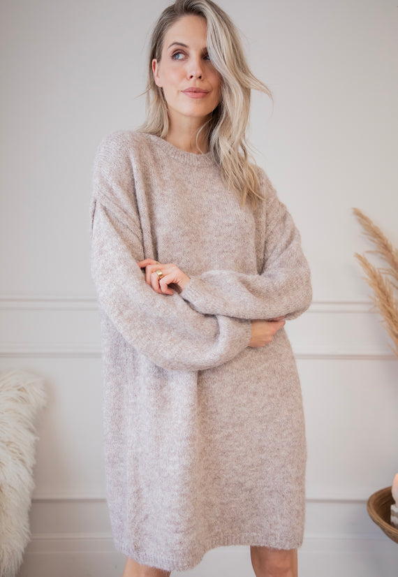 Bea Taupe - Sweater Dress